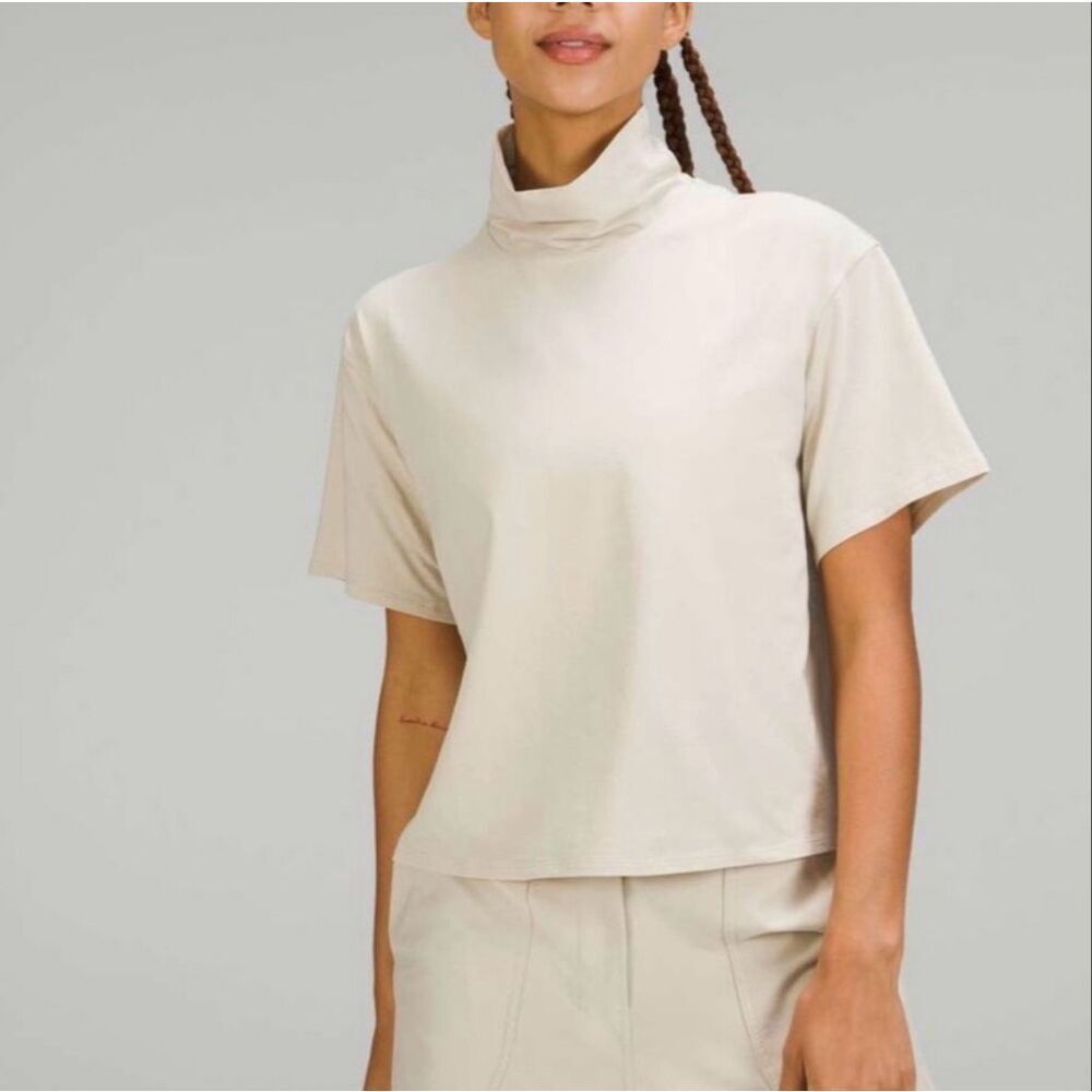 Lululemon Relaxed Fit Cotton Blend Turtleneck T Shirt 14